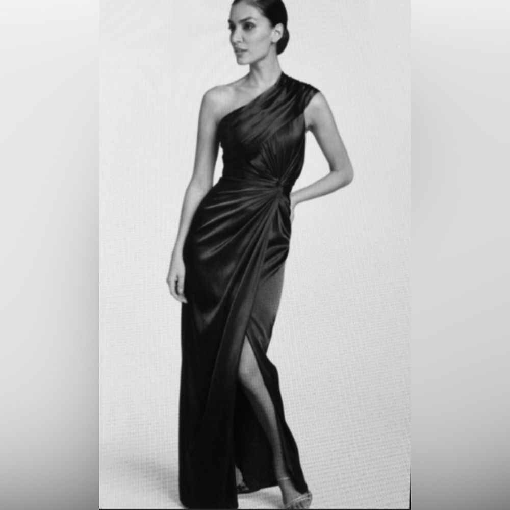 Adriana Pappell Grecian Satin Gown